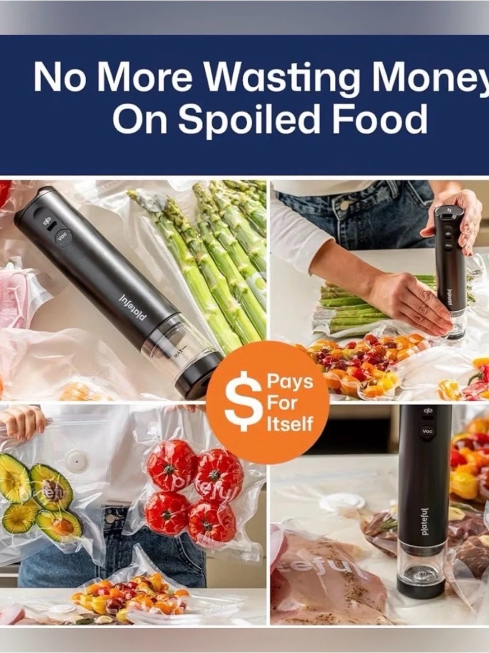 Plateful Vacuum Sealer with Bags New! Food Saver